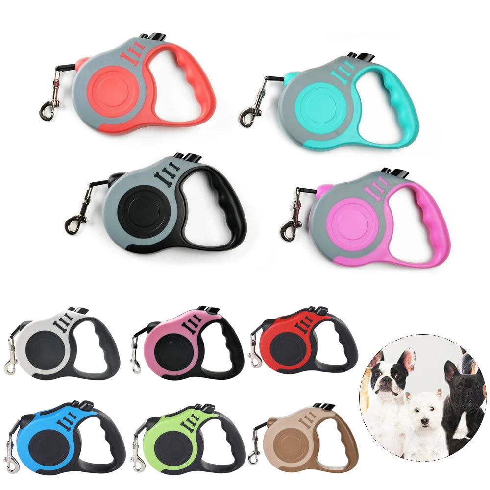 Retractable 3M/5M Dog Leash - Durable Nylon Lead for Small, Medium, and Large Dogs & Cats - Perfect for Yorkshire and Other Breeds