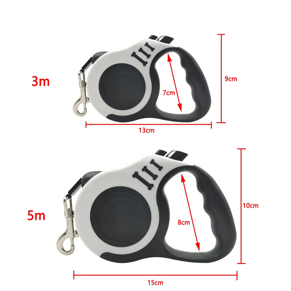 Retractable 3M/5M Dog Leash - Durable Nylon Lead for Small, Medium, and Large Dogs & Cats - Perfect for Yorkshire and Other Breeds